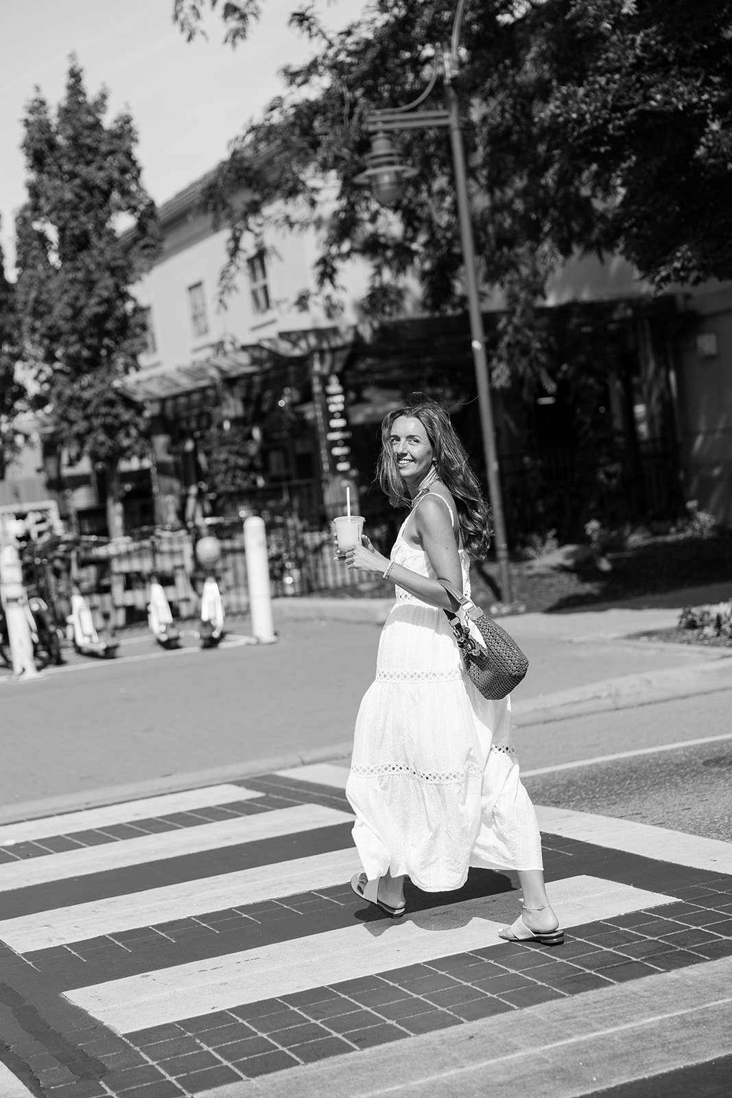 Robyn Clark walking through town