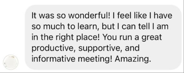 Client DM: productive, supportive and informative meeting