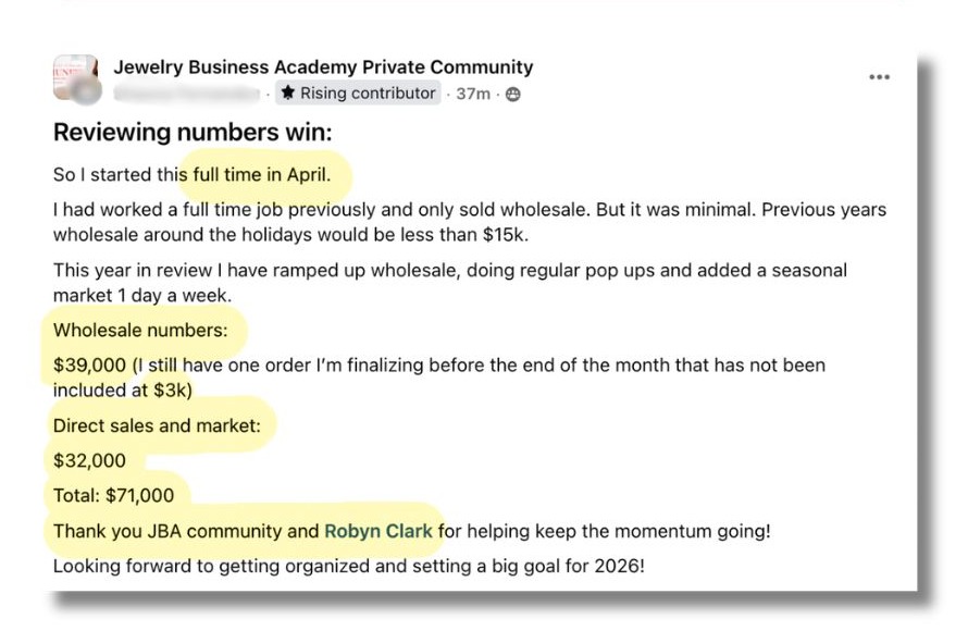 She made $71K in her jewelry business after going full-time
